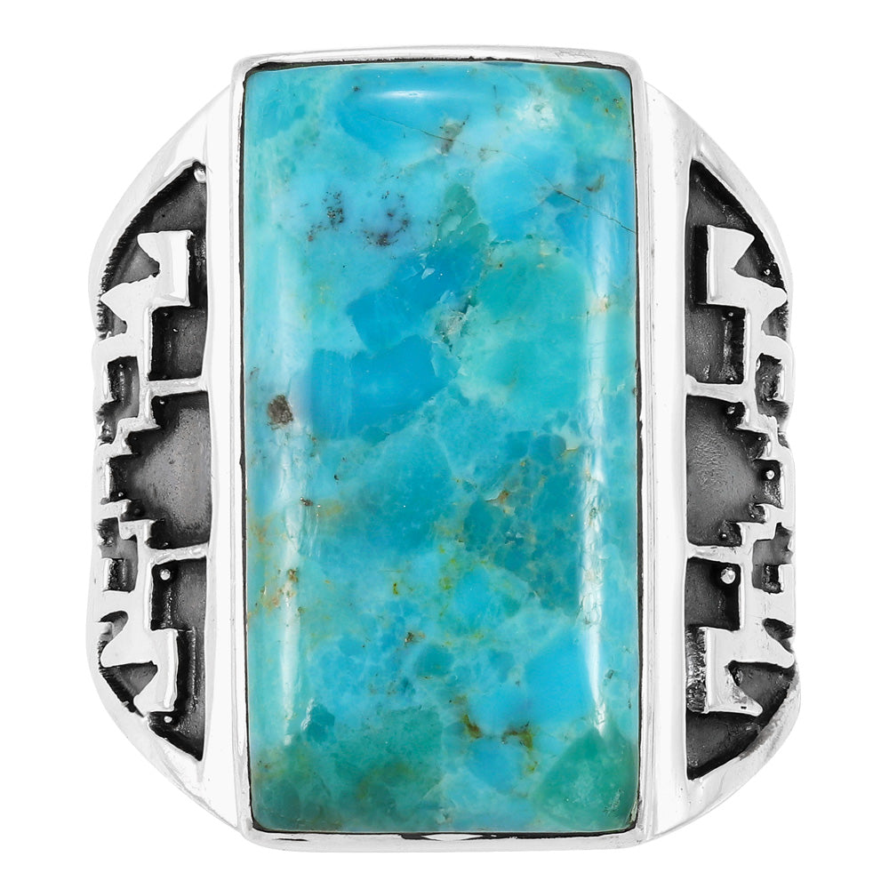 Turquoise Ring Sterling Silver R2659-C75 (Unisex, Sizes 6-14)
