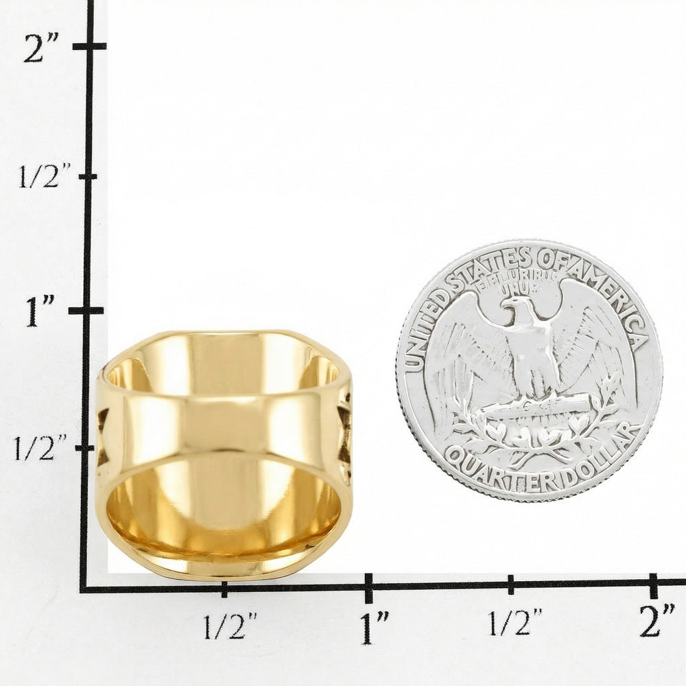 Turquoise Ring GoldBrass R2659-GB-C75 (Unisex, Sizes 6-13)