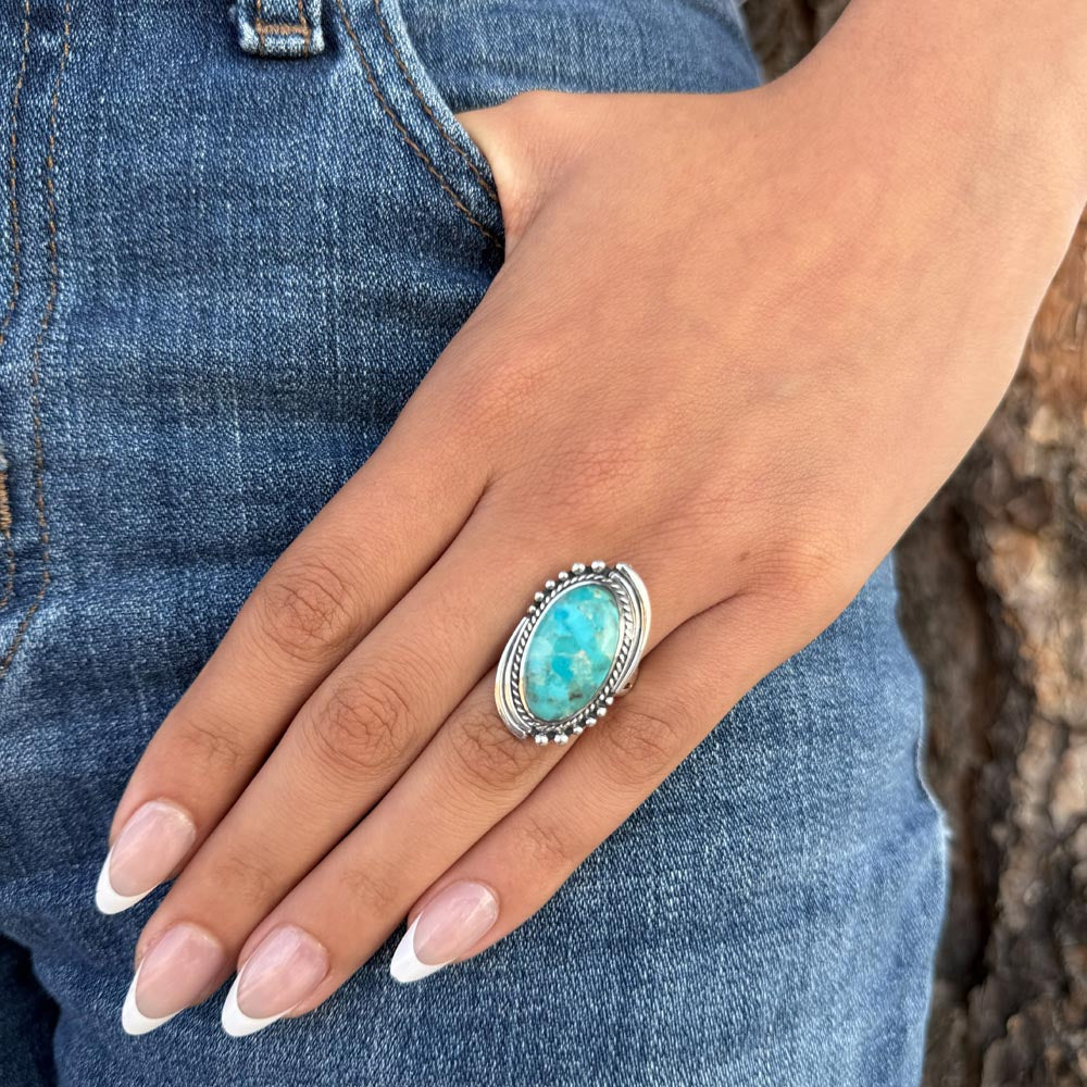 Turquoise Ring SilverBronzé R2660-SB-C75