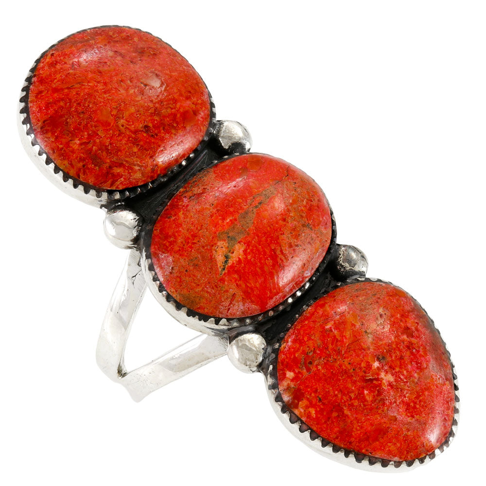 Coral Ring Sterling Silver R2665-C74