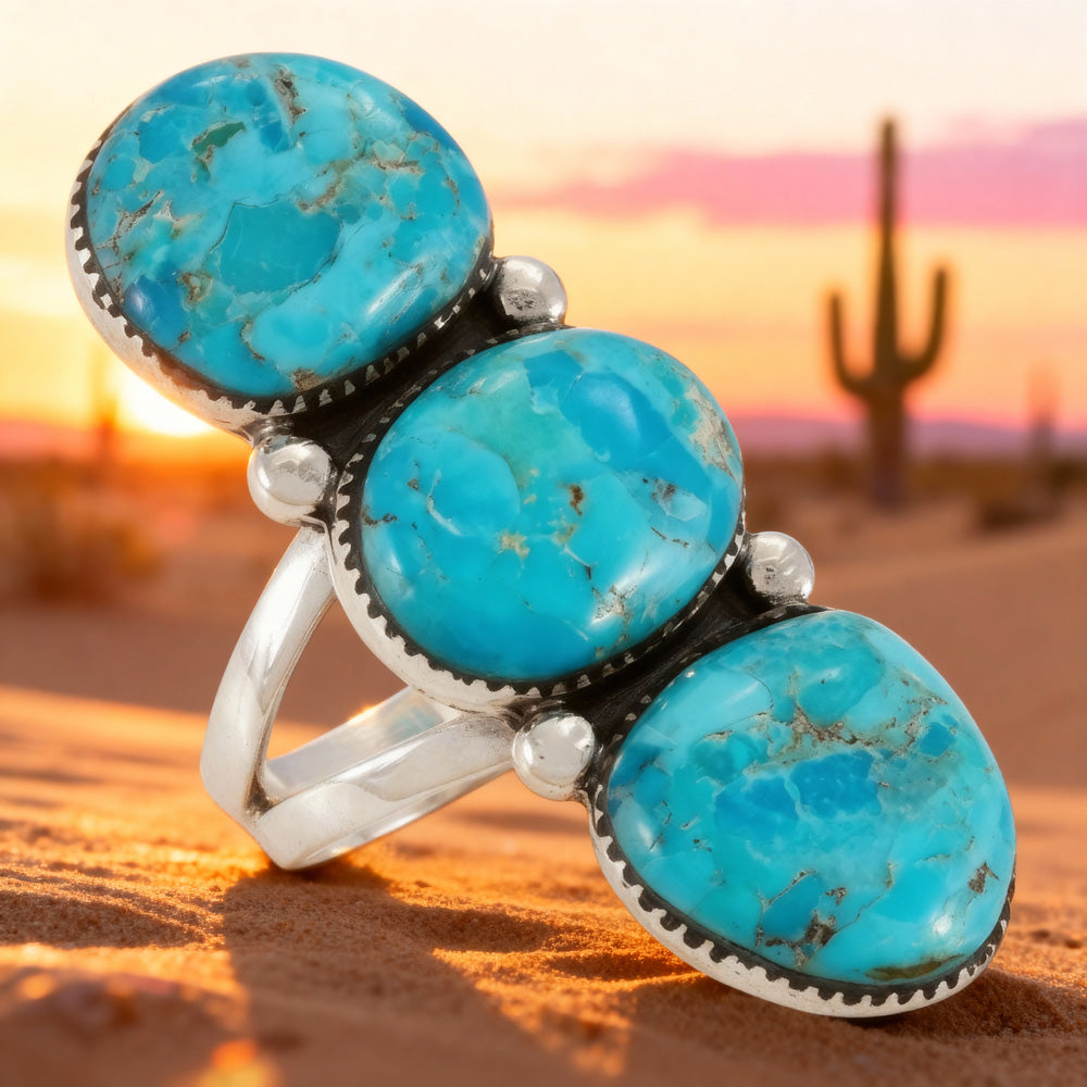 Turquoise Ring Sterling Silver R2665-C75
