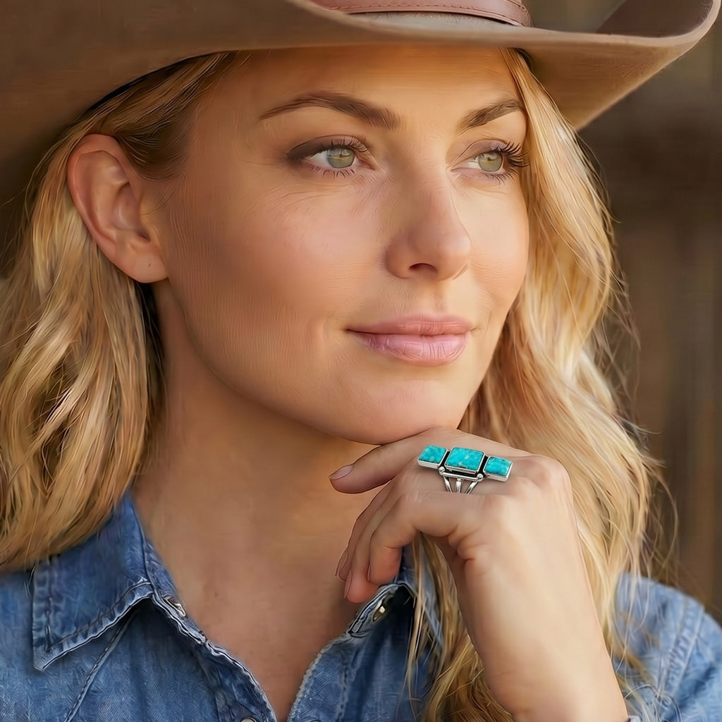Turquoise Ring Sterling Silver R2670-C75