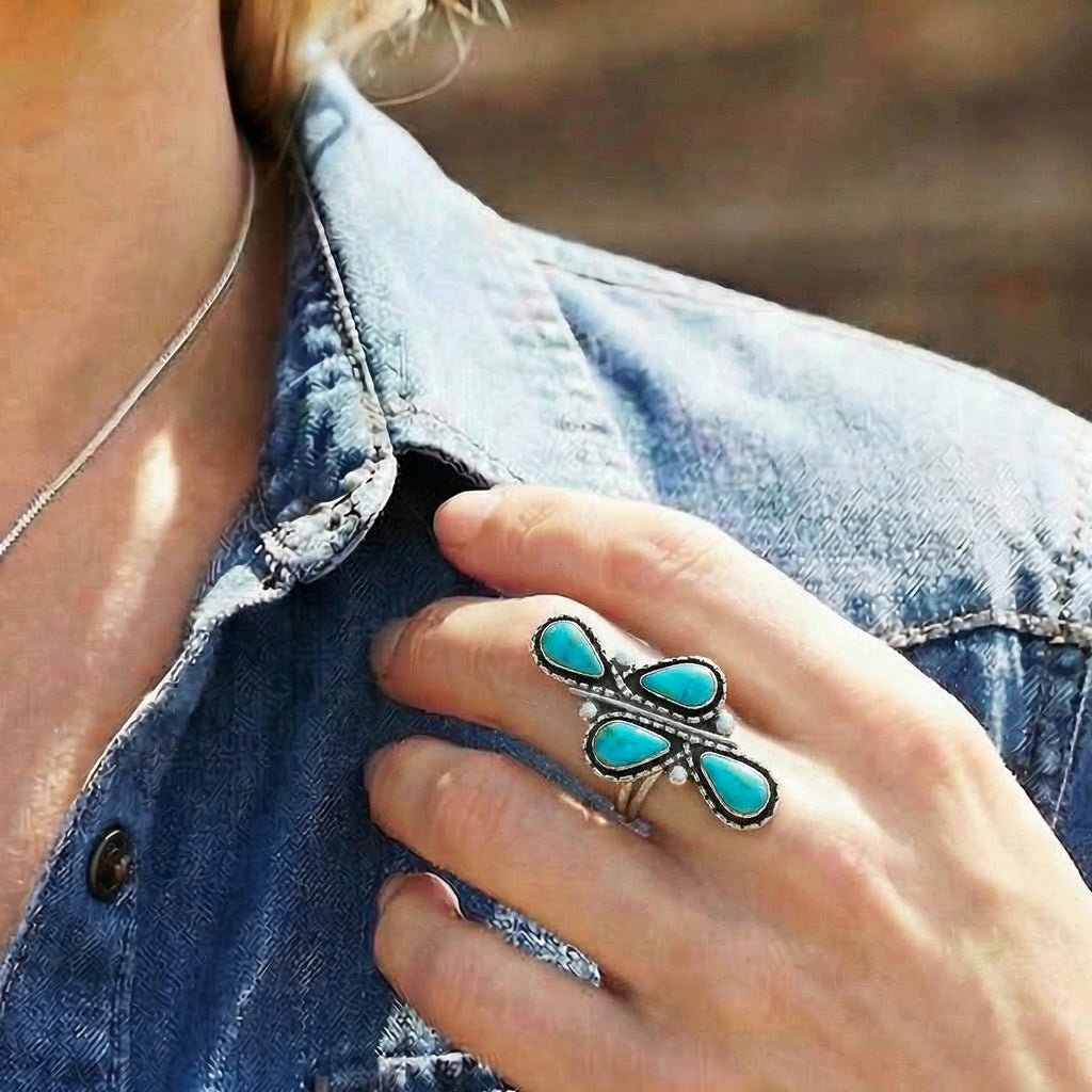 Turquoise Ring Sterling Silver R2671-C75