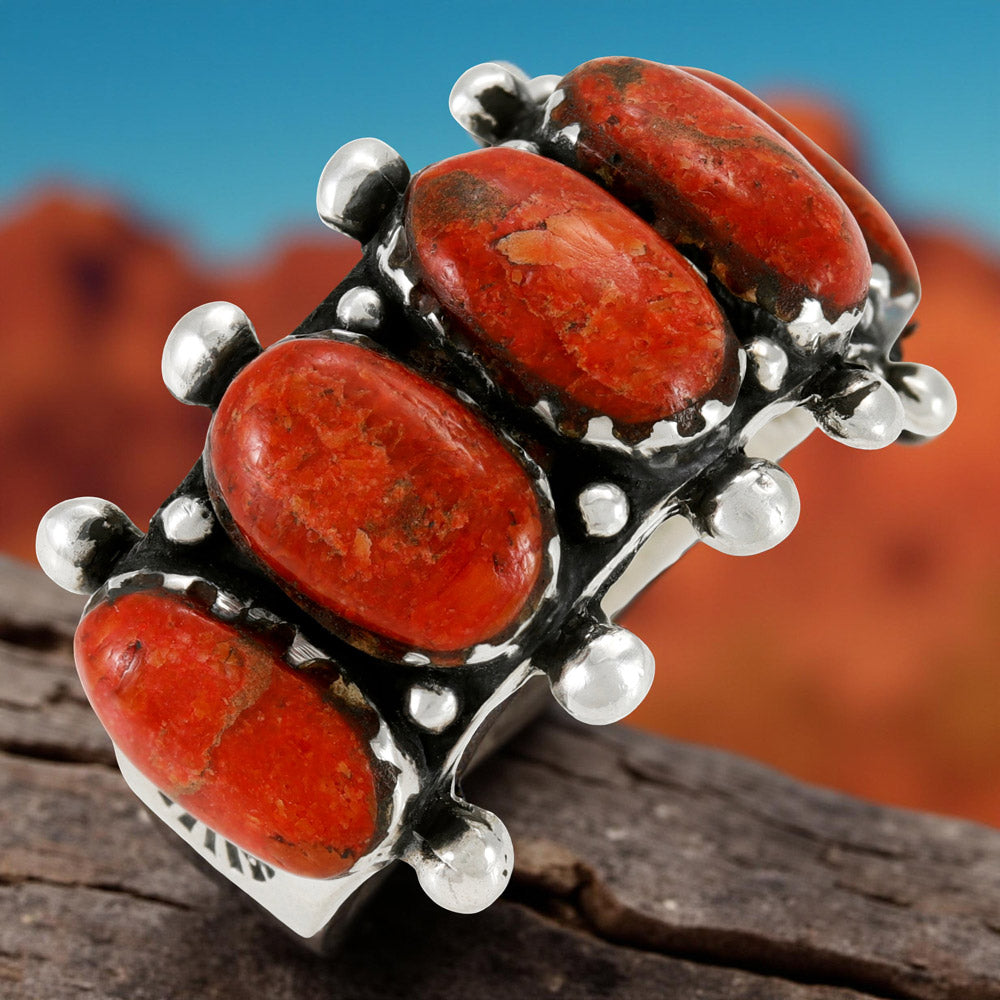 Coral Ring Sterling Silver R2672-C74