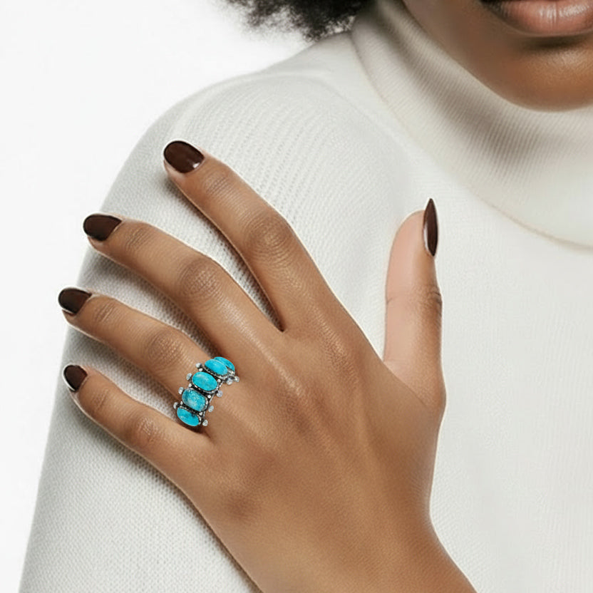 Turquoise Ring Sterling Silver R2672-C75