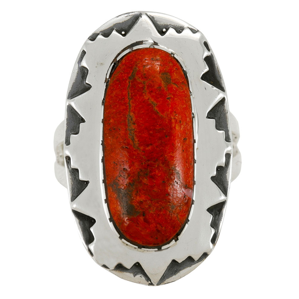 Coral Ring Sterling Silver R2673-C74