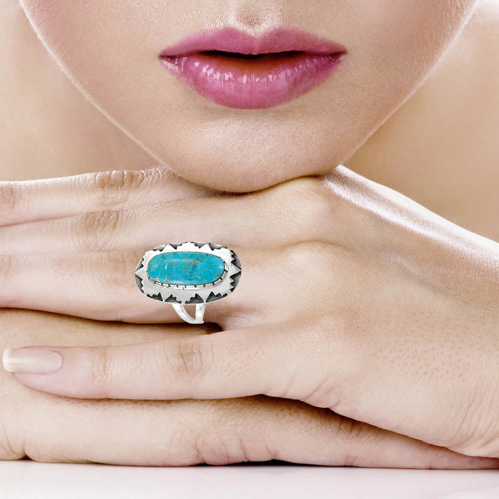 Turquoise Ring Sterling Silver R2673-C75