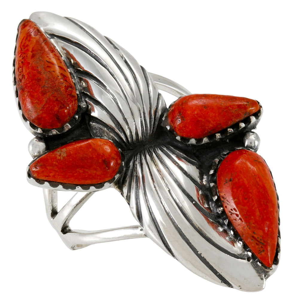 Coral Ring Sterling Silver R2674-C74