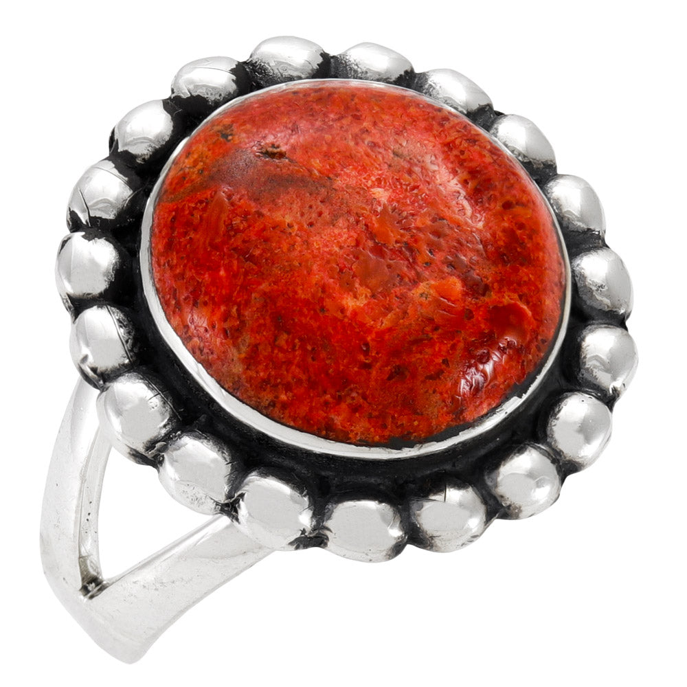 Coral Ring Sterling Silver R2676-C74