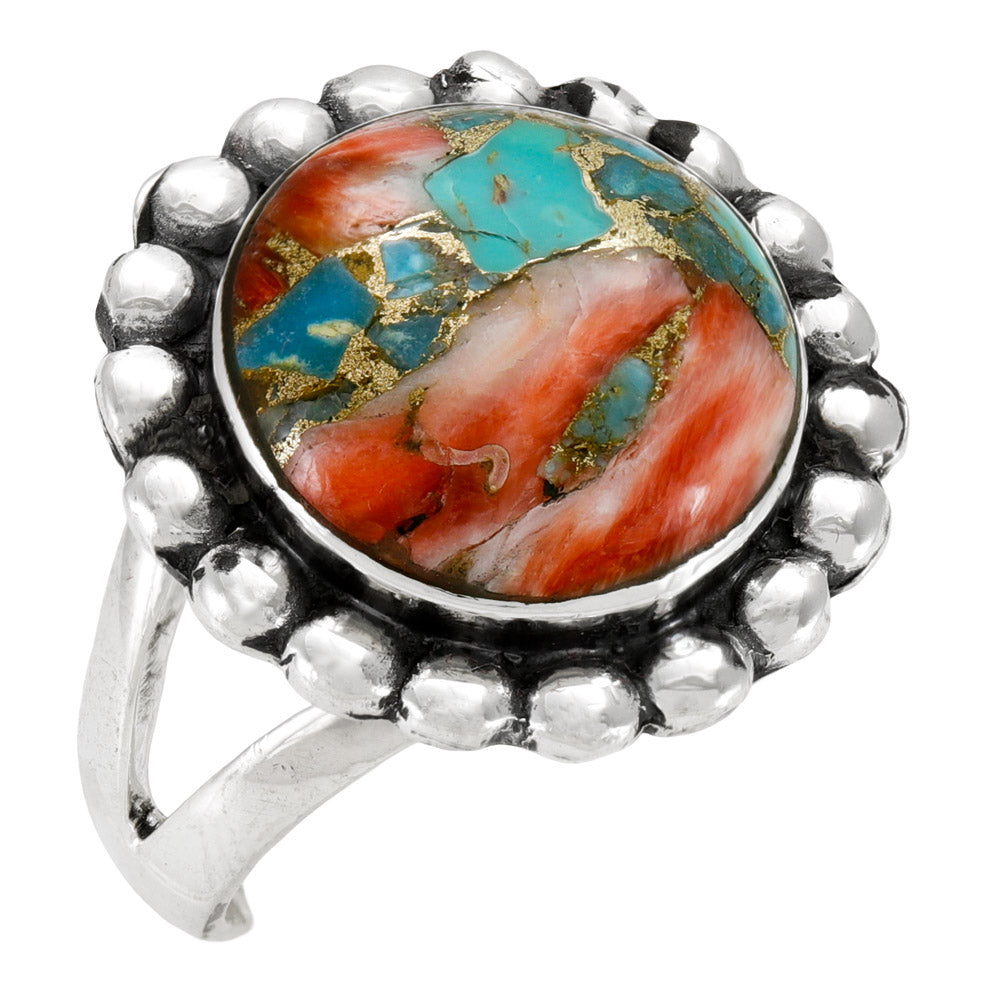 Spiny Turquoise Ring Sterling Silver R2676-C89