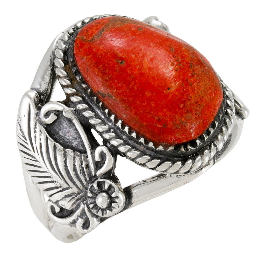 Coral Ring Sterling Silver R2677-C74