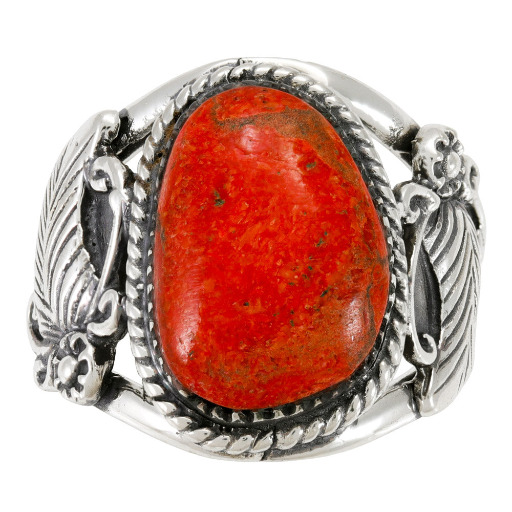 Coral Ring Sterling Silver R2677-C74