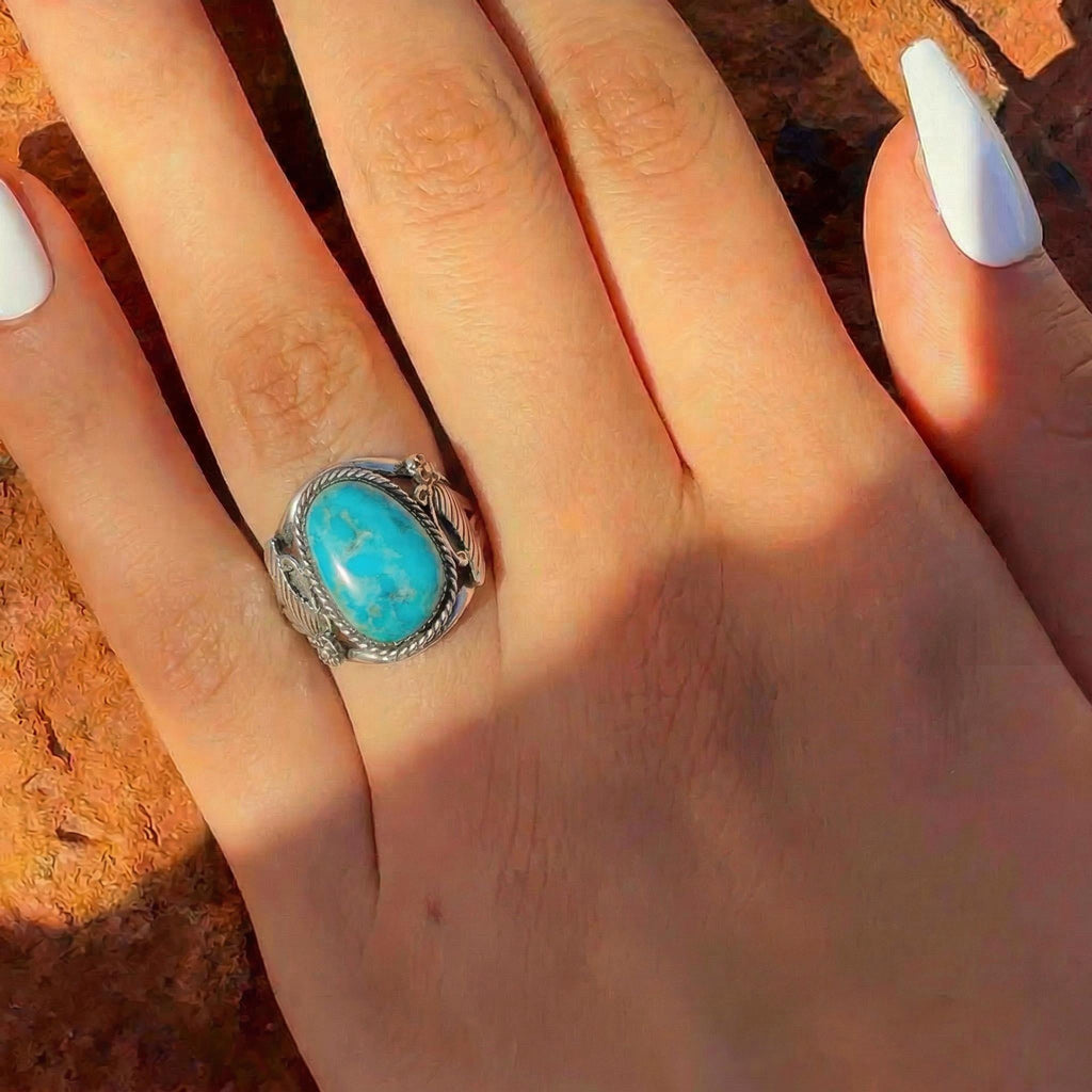 Turquoise Ring Sterling Silver R2677-C75