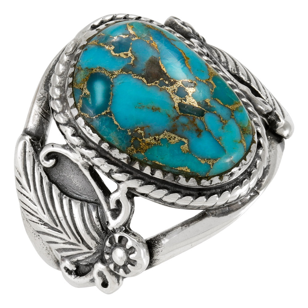 Matrix Turquoise Ring Sterling Silver R2677-C84