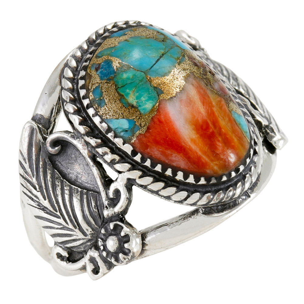 Spiny Turquoise Ring Sterling Silver R2677-C89