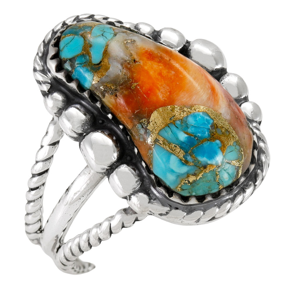 Spiny Turquoise Ring Sterling Silver R2678-C89