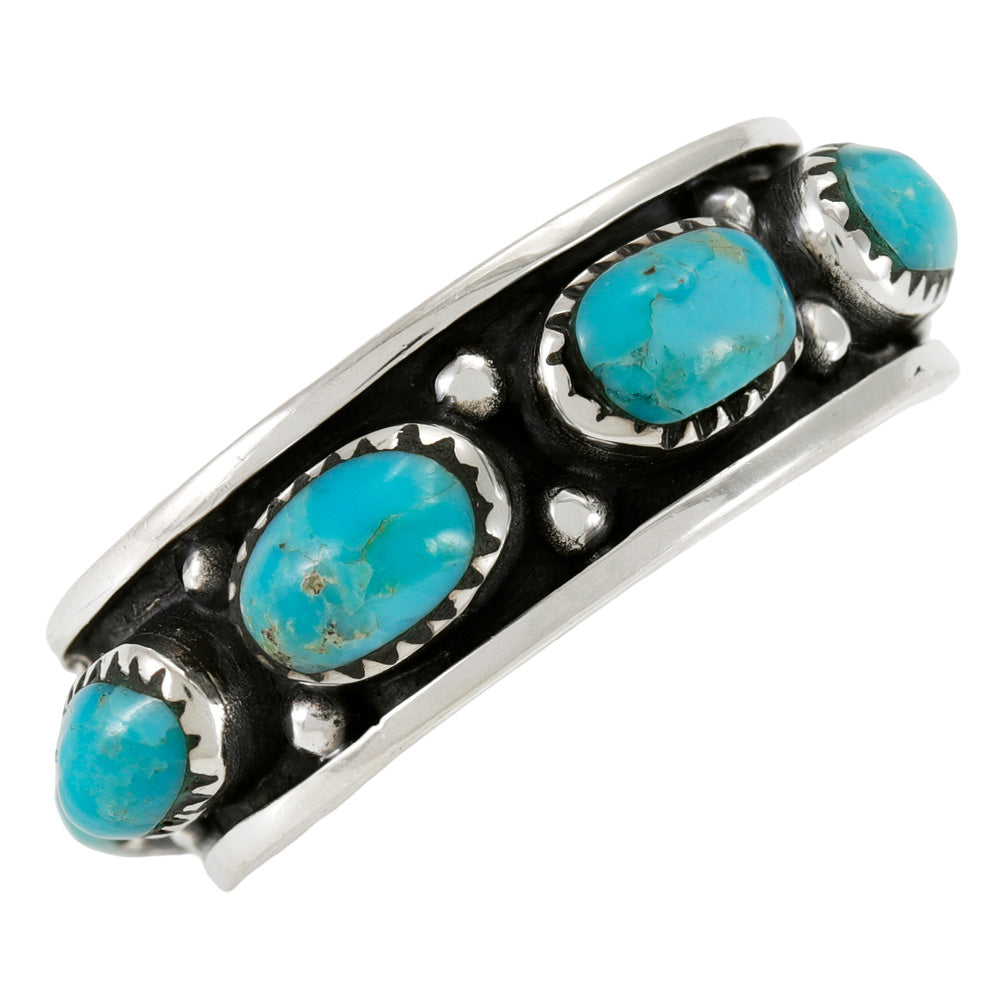 Turquoise Eternity Band Ring Sterling Silver R2679-C75