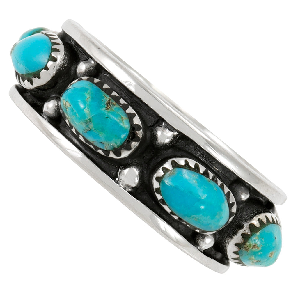 Turquoise Eternity Band Ring Sterling Silver R2679-C75