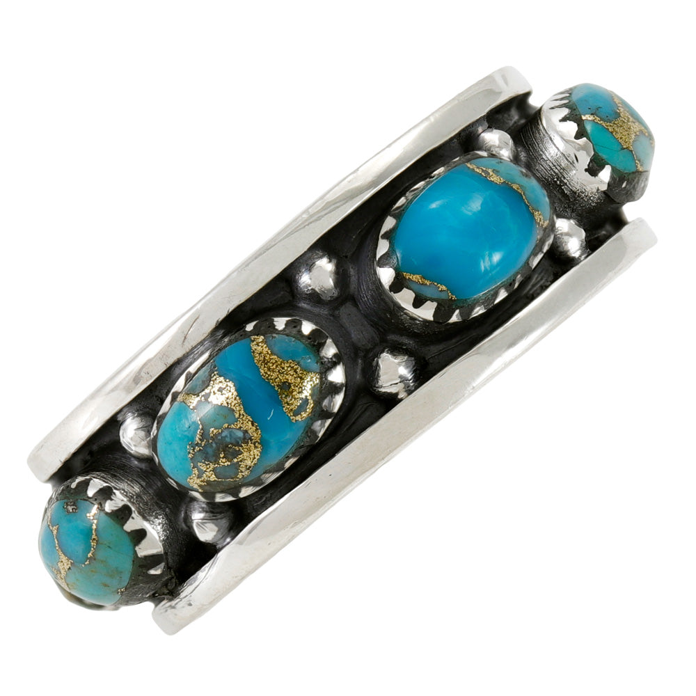 Matrix Turquoise Eternity Band Ring Sterling Silver R2679-C84