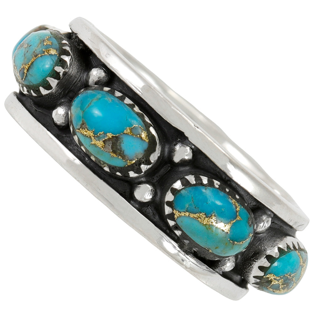 Matrix Turquoise Eternity Band Ring Sterling Silver R2679-C84