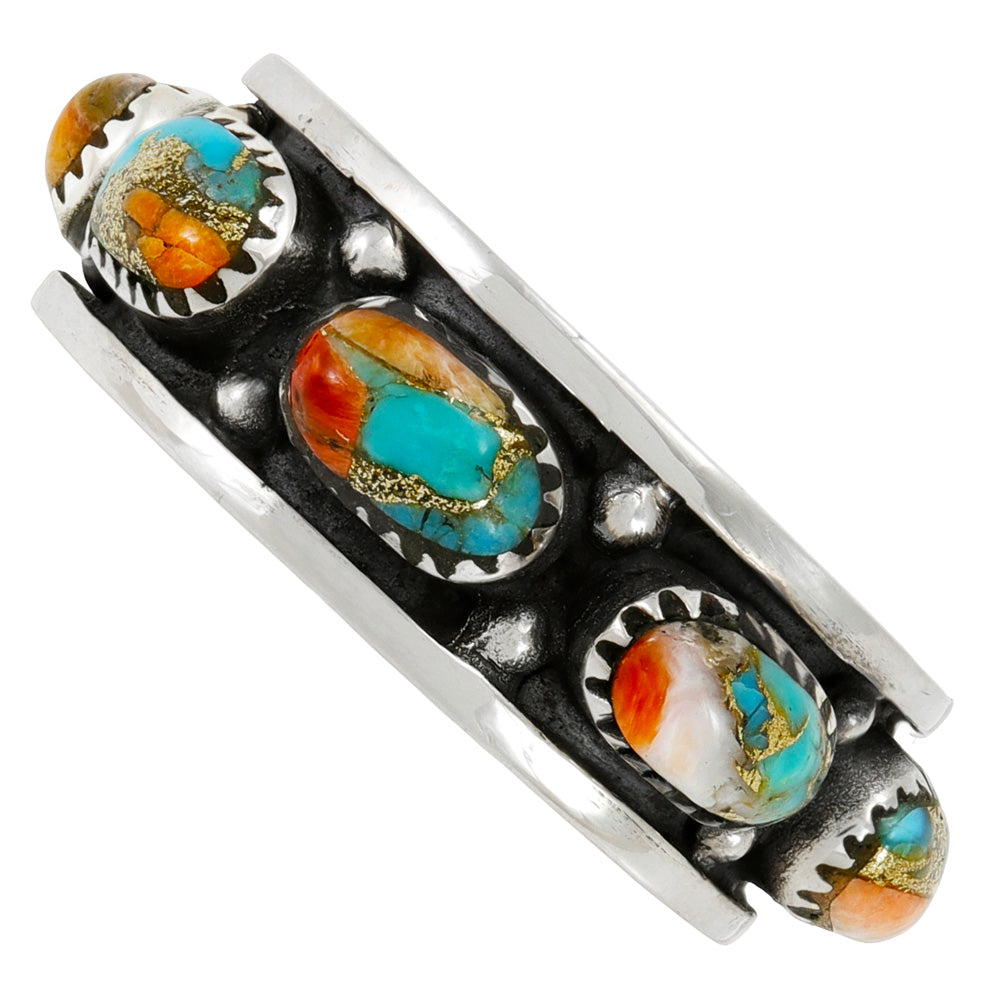Spiny Turquoise Eternity Band Ring Sterling Silver R2679-C89