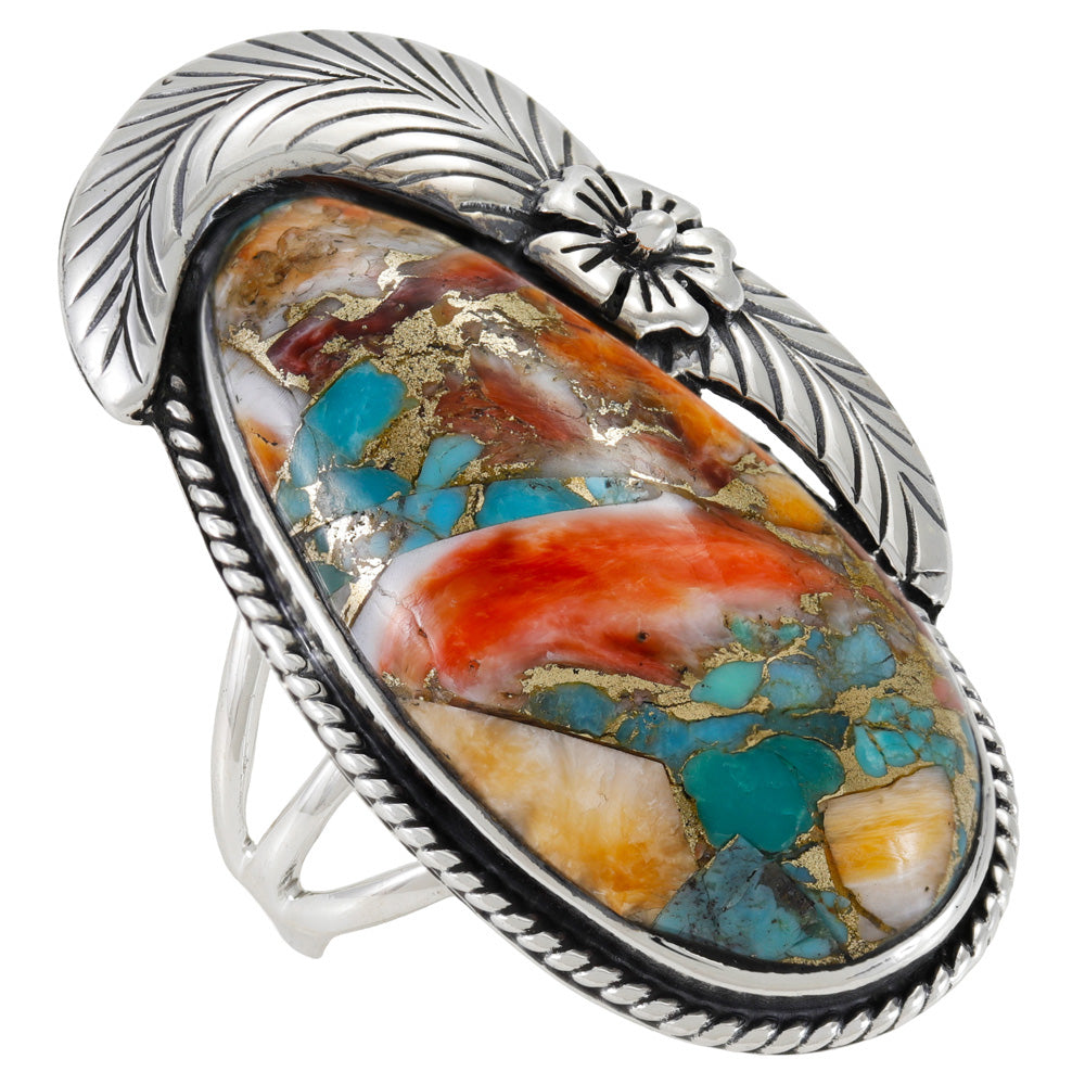 Spiny Turquoise Ring Sterling Silver R2680-C89