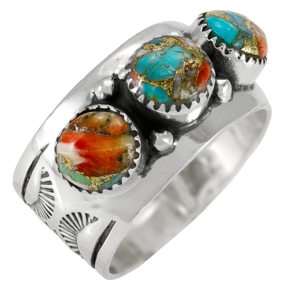 Spiny Turquoise Ring Sterling Silver R2681-C89