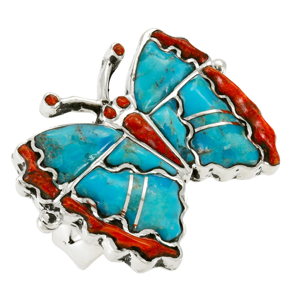 Butterfly Ring Sterling Silver Turquoise R2682-C85