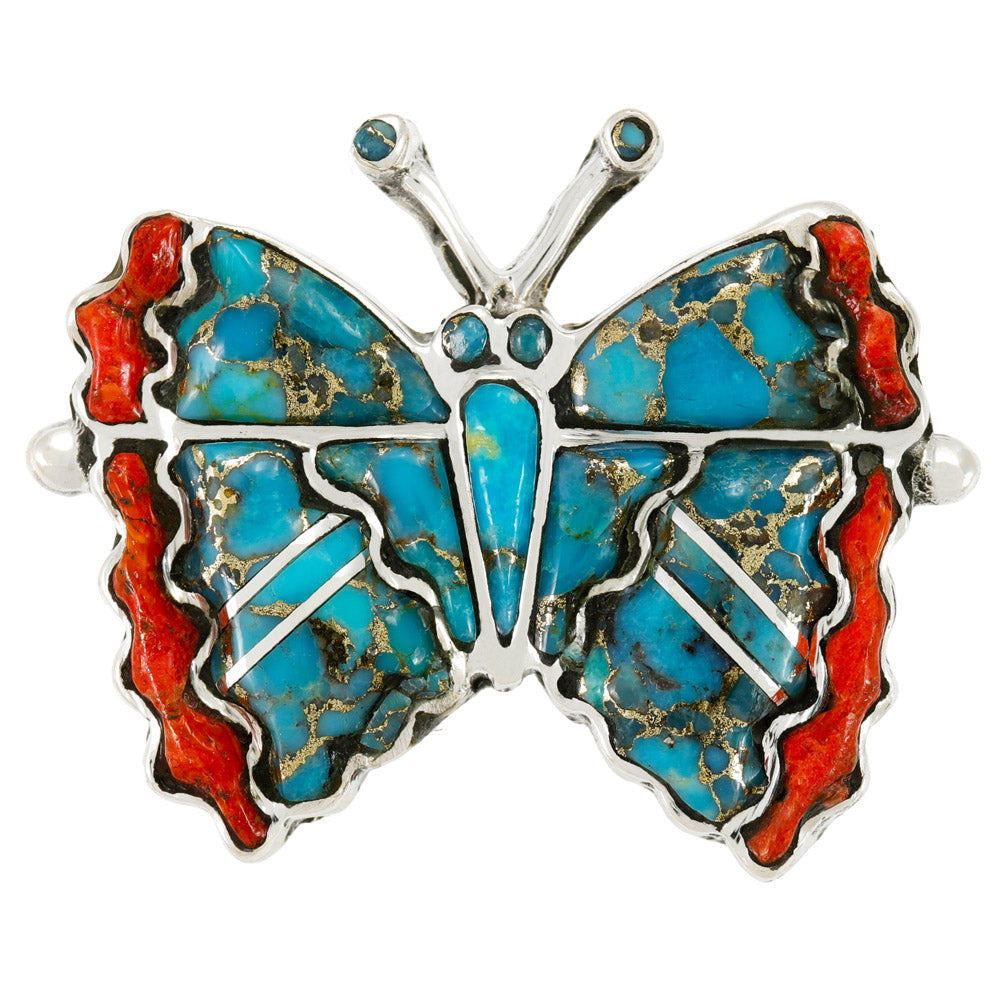 Butterfly Ring Sterling Silver Turquoise R2682-C86