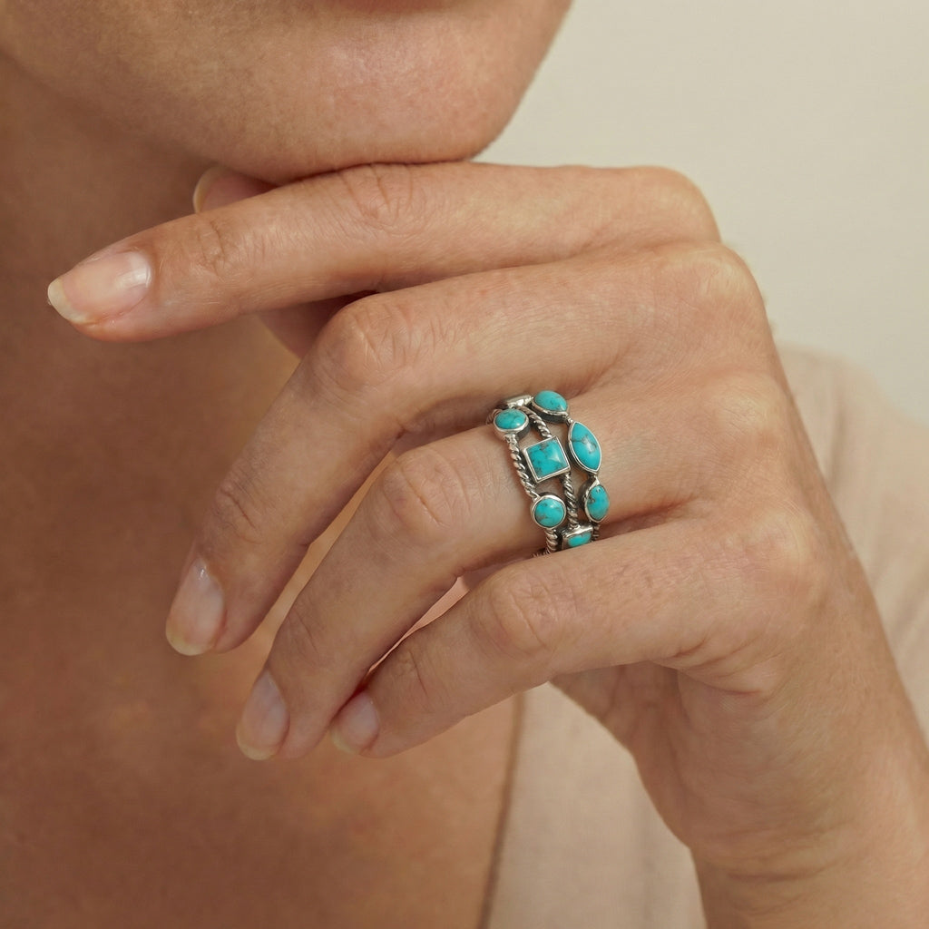 FINAL CLEARANCE - Turquoise Ring SilveryCopper™ R2683-SB-C75