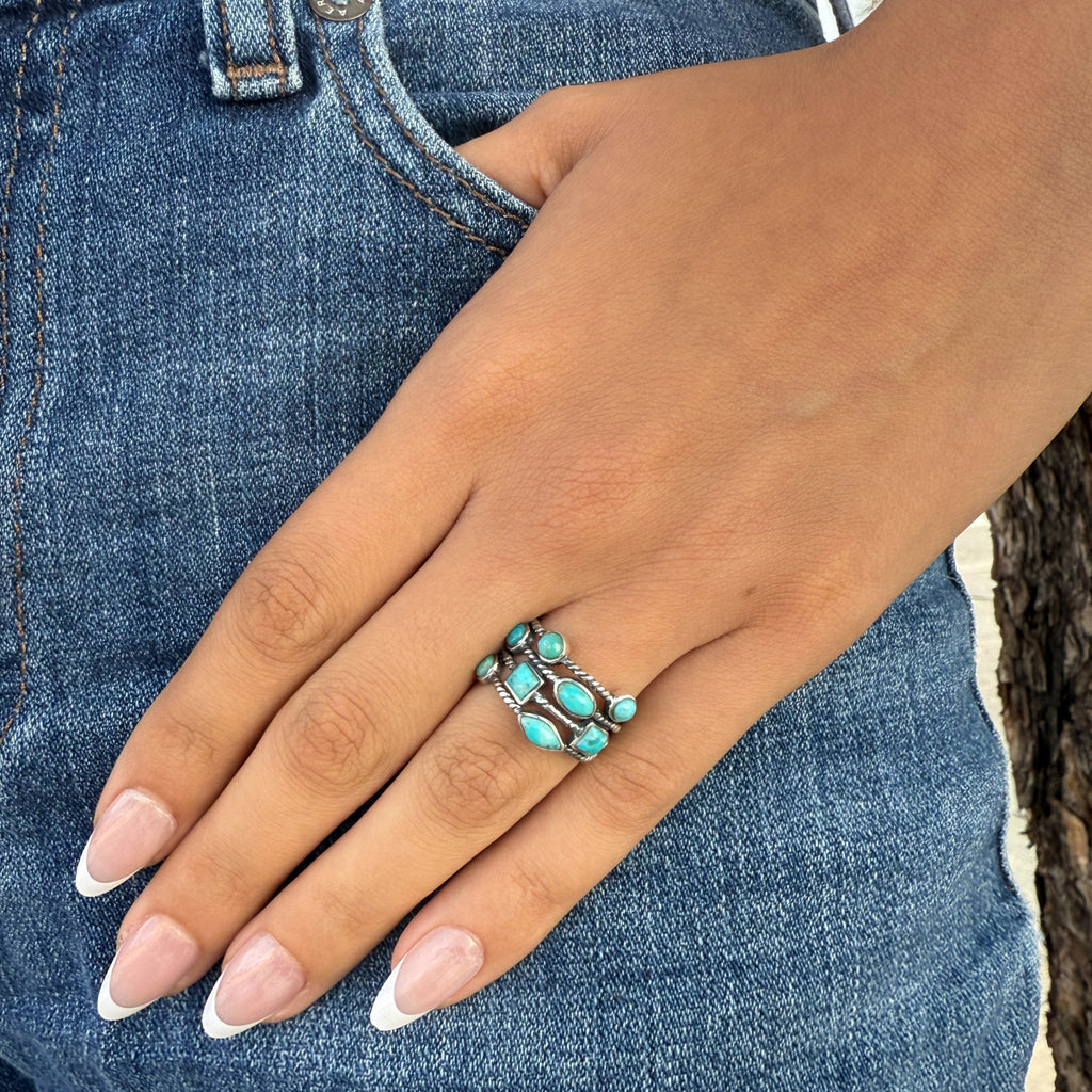 FINAL CLEARANCE - Turquoise Ring SilveryCopper™ R2683-SB-C75