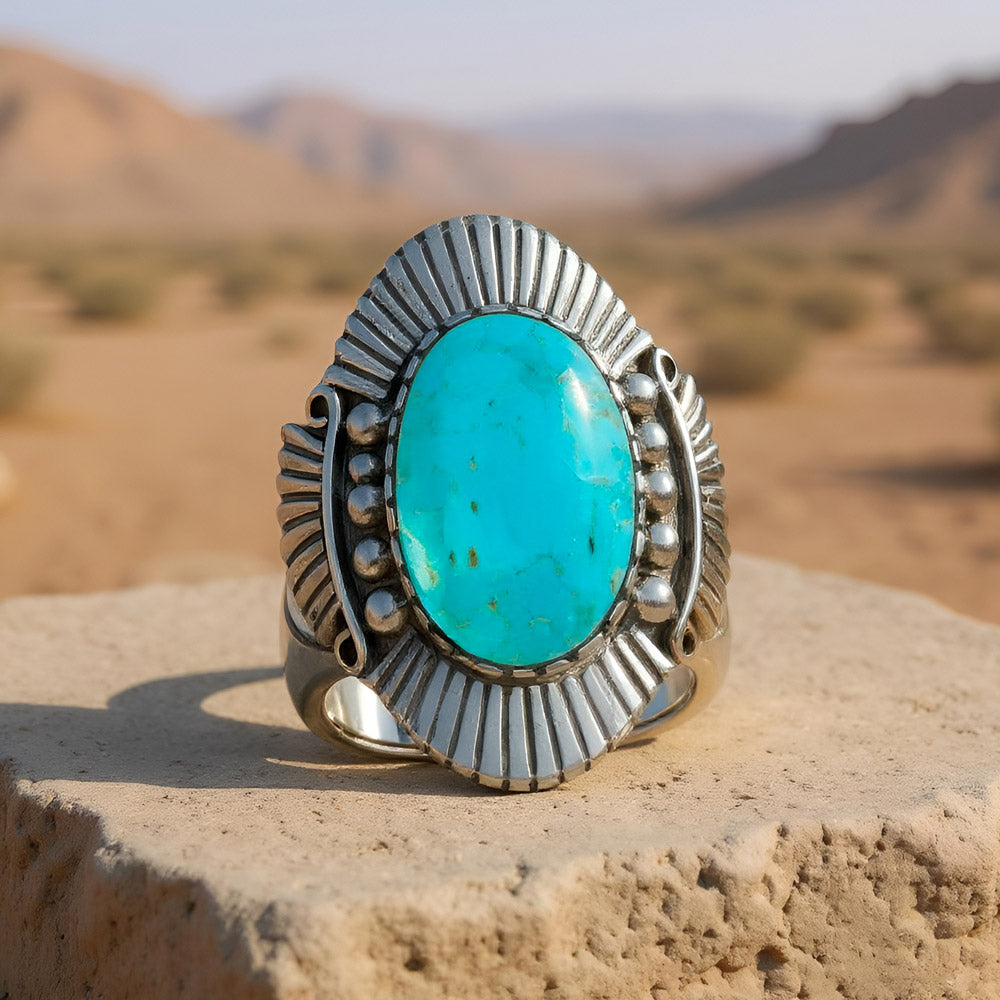 Turquoise Ring Sterling Silver R2684-C75