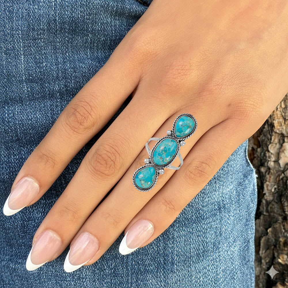 Turquoise Ring Sterling Silver R2689-C75