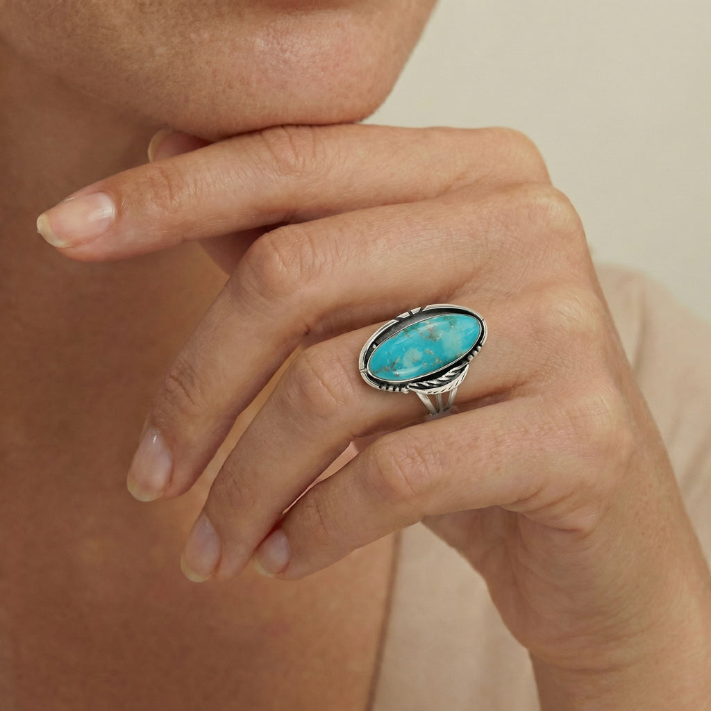 Turquoise Ring Sterling Silver R2694-C75