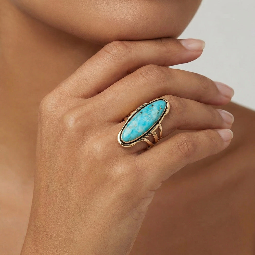 Turquoise Ring Sterling Silver R2696-C75