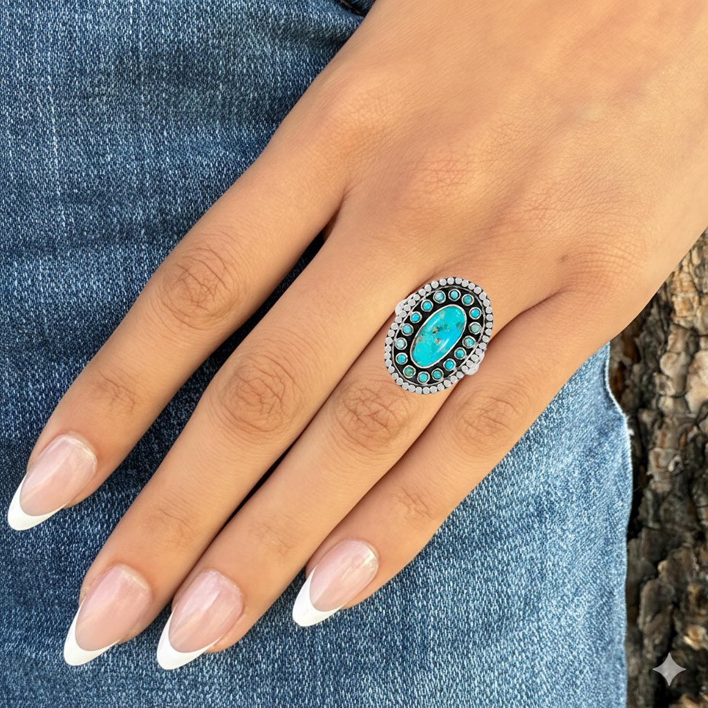 Turquoise Ring Sterling Silver R2699-C75