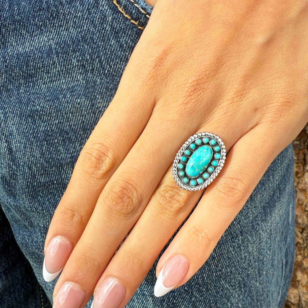 Turquoise Ring Sterling Silver R2699-C75