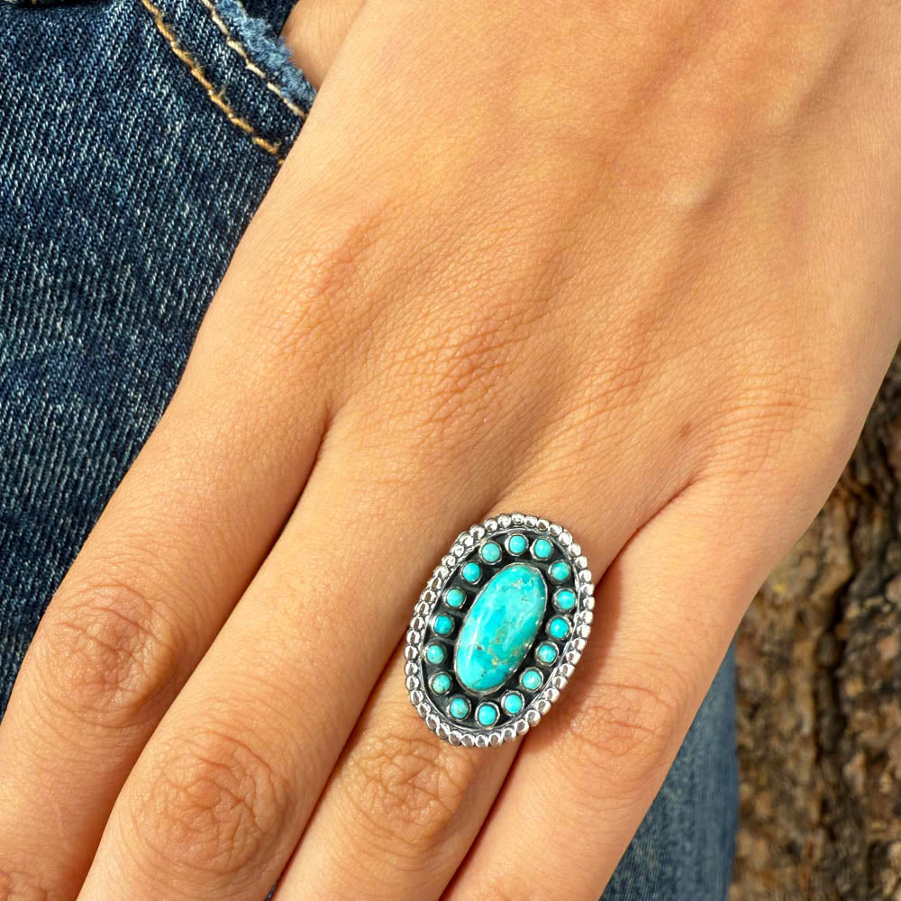 Turquoise Ring Sterling Silver R2699-C75