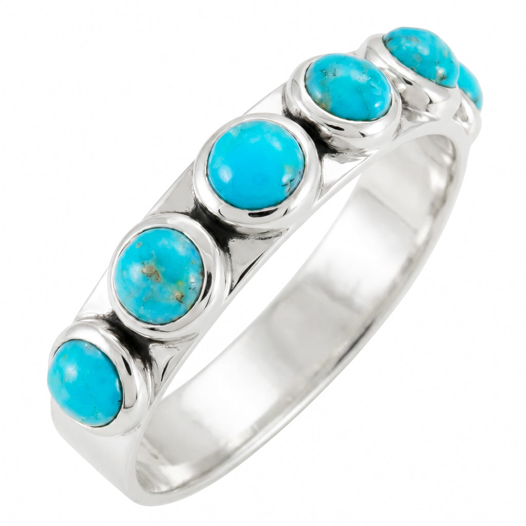 FINAL CLEARANCE - Turquoise Ring SilveryCopper R2701-SB-C75