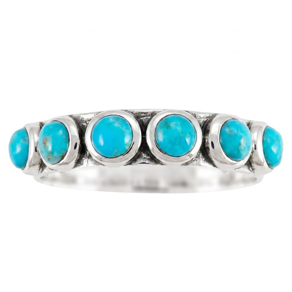 FINAL CLEARANCE - Turquoise Ring SilveryCopper R2701-SB-C75