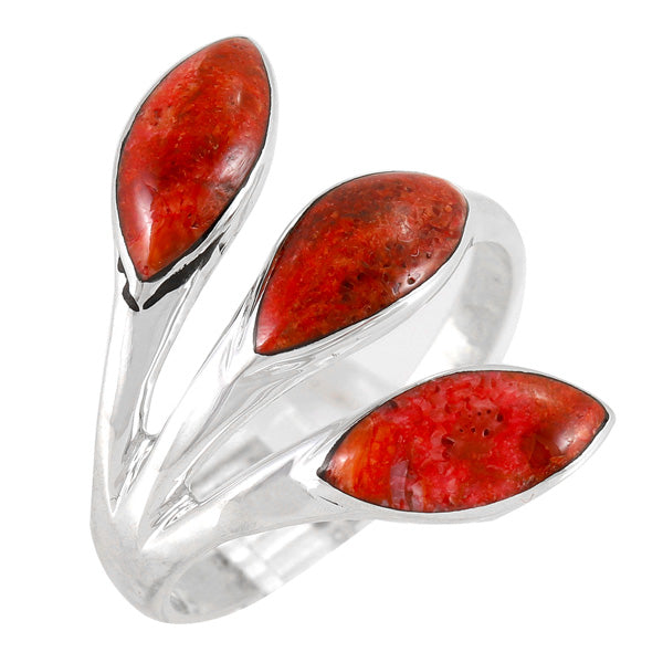 Coral Ring Sterling Silver R2518-C74