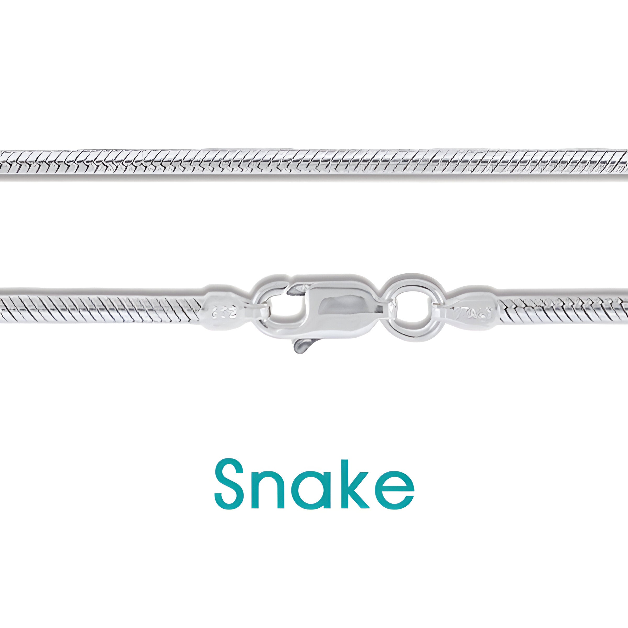 Sterling Silver Chain Box, Snake, & Rope. Lengths 16"-30" (chains fit our pendants)