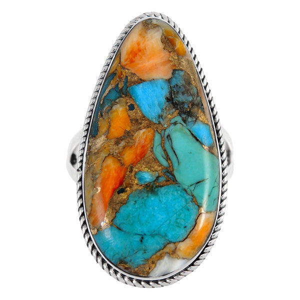 Spiny Turquoise Ring Sterling Silver R2219-C89