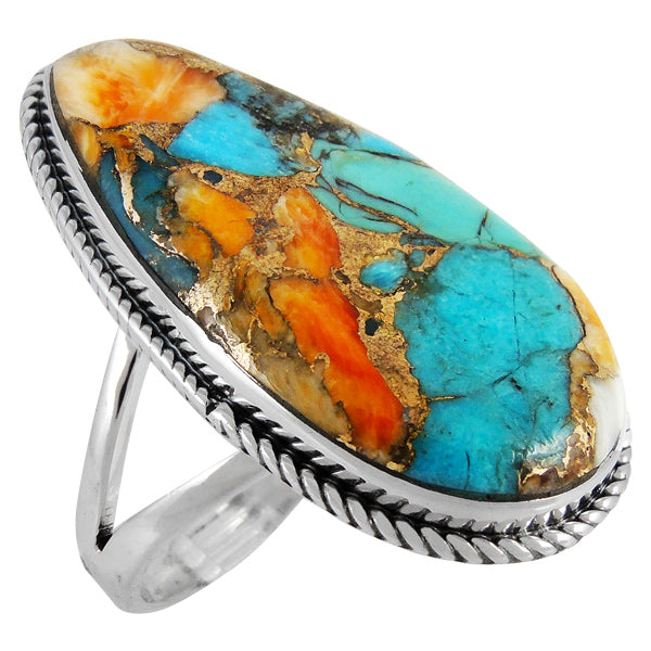 Spiny Turquoise Ring Sterling Silver R2219-C89