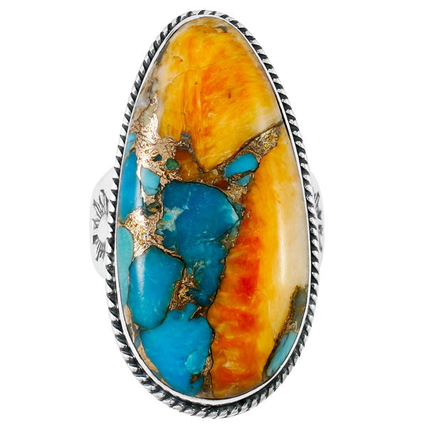 Spiny Turquoise Ring Sterling Silver R2230-C89