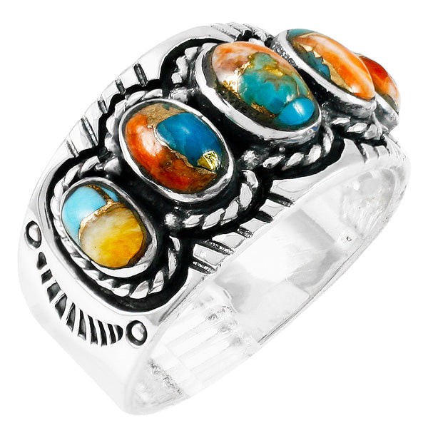 Spiny Turquoise Ring Sterling Silver R2442-C89