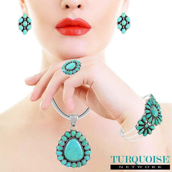 Sterling Silver Pendant Turquoise P3137-LG-C75