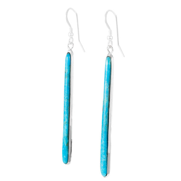 Turquoise Drop Earrings Sterling Silver E1250W-C75