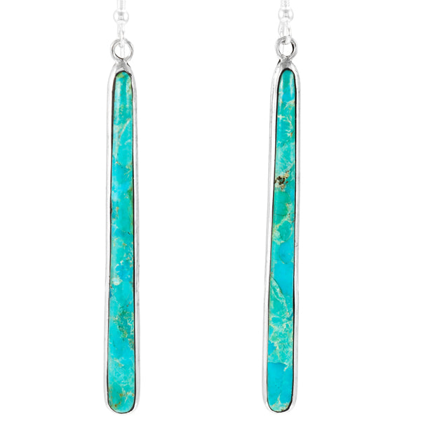 Turquoise Drop Earrings Sterling Silver E1250W-C75