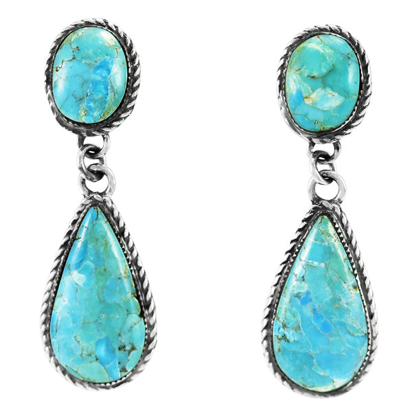 Turquoise Earrings Sterling Silver E1247-C75
